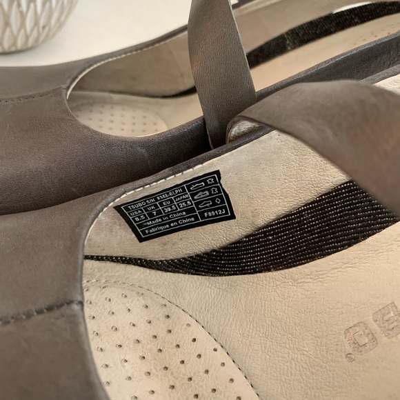 Tsubo Acrea Gray Leather Mary Jane Slingback Denim Heels Woman’s 8.5 - Picture 11 of 12